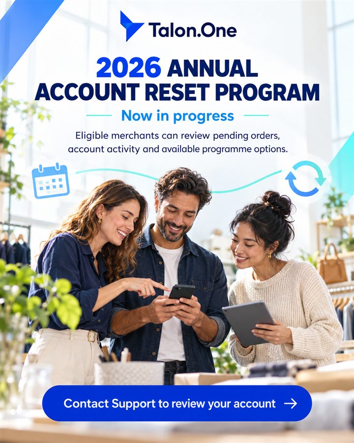 Annual merchant discount and account reset announcement